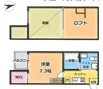 プレジャー神戸(1K/1階)の間取り写真