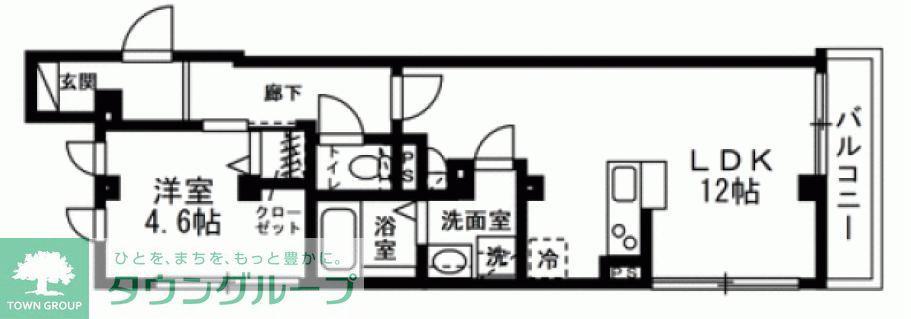 カーサ法恩寺橋(1LDK/3階)の間取り写真