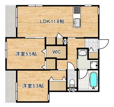CITRUS RESIDENSシトラスレジデンス 東棟(2LDK/3階)の間取り写真