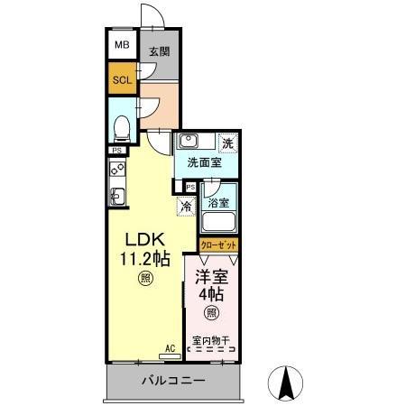 リモナーデ府内(1LDK/7階)の間取り写真