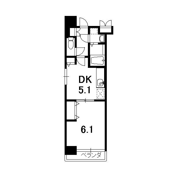 レジデンス西京極(1DK/8階)の間取り写真