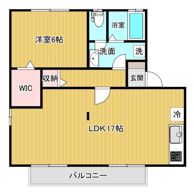 ハイカムール天正寺 B棟(1LDK/1階)の間取り写真