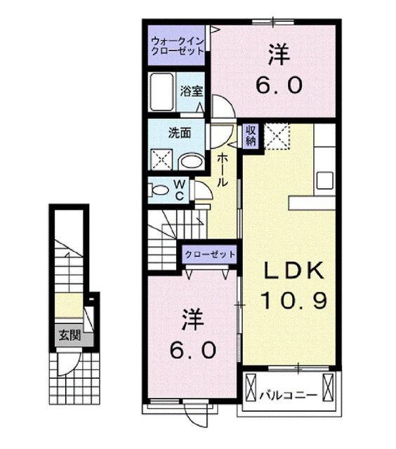 ミルト・アハト(2LDK/2階)の間取り写真