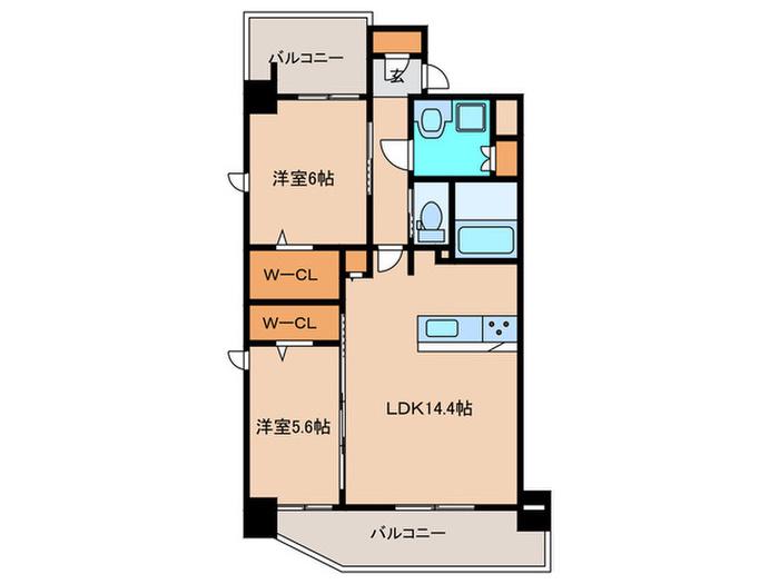 S-RESIDENCE藤崎BALM(2LDK/2階)の間取り写真