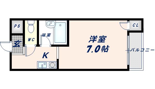 林マンション(1K/2階)の間取り写真