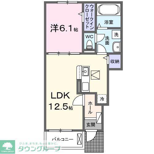 メゾン・シュシュII(1LDK/1階)の間取り写真