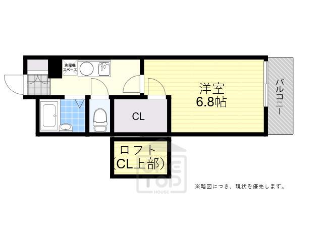 AZUL朝日が丘(1K/3階)の間取り写真