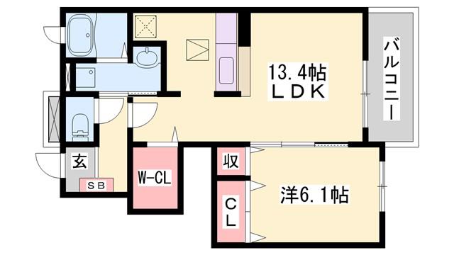 ブライトメアリーI(1LDK/1階)の間取り写真