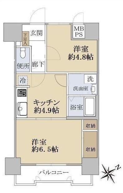 ハイマート入谷(2K/12階)の間取り写真