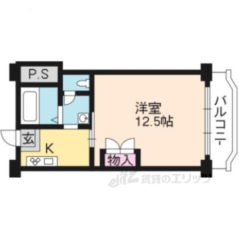 クラスカ西陣(1K/3階)の間取り写真