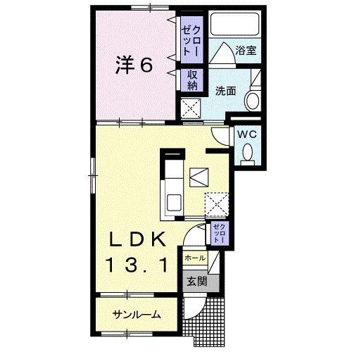 コンフォーティア412(1LDK/1階)の間取り写真