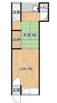 姫路市北平野4丁目アパート(1LDK/1階)の間取り写真