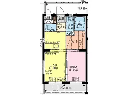 ソレアード権現(ワンルーム/4階)の間取り写真