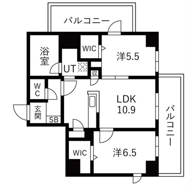 SHOTO参番館(2LDK/4階)の間取り写真