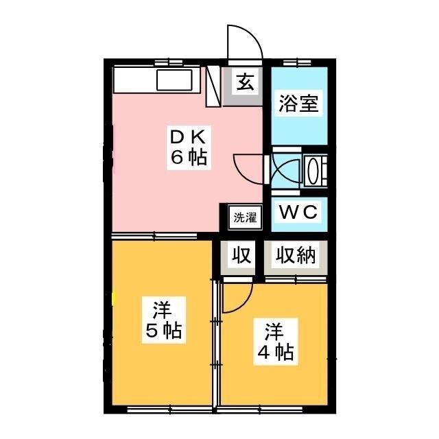 レジデンス宮前(2DK/1階)の間取り写真
