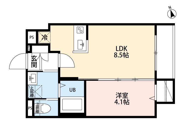 ルナ コート(1LDK/1階)の間取り写真