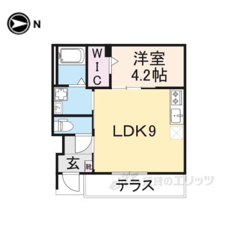 ボヌールQ2(1LDK/1階)の間取り写真