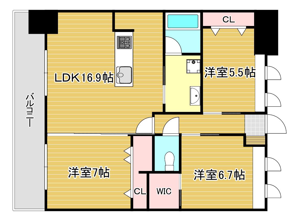 FAMILIE(3LDK/5階)の間取り写真