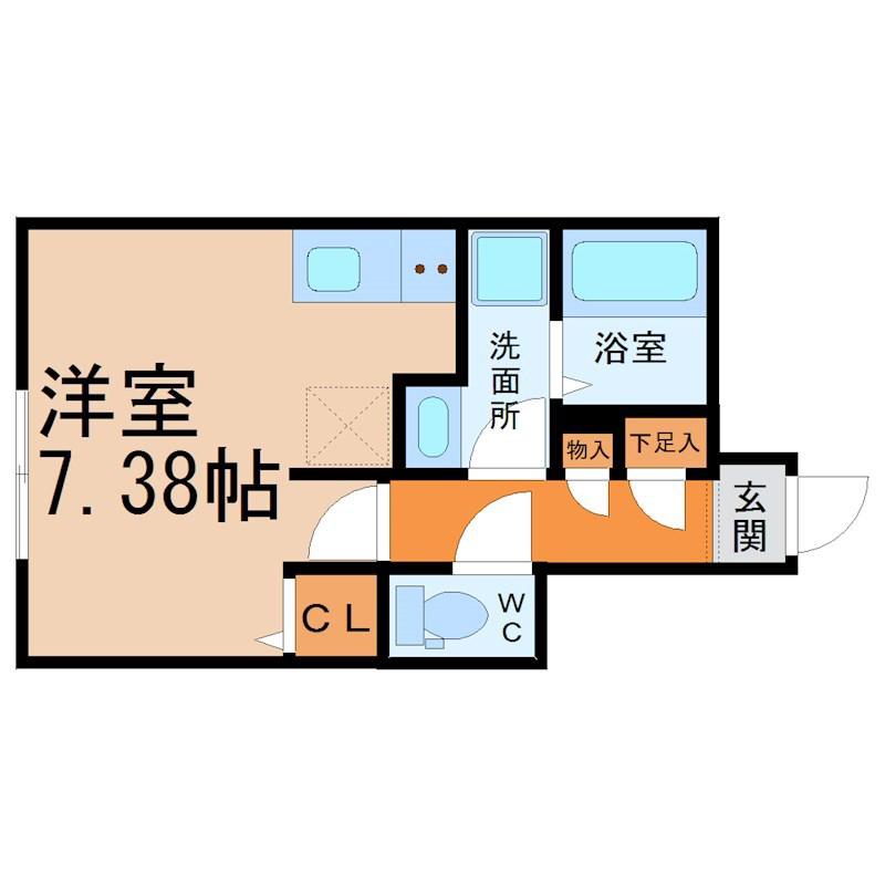 BRANCHE葵(ワンルーム/5階)の間取り写真