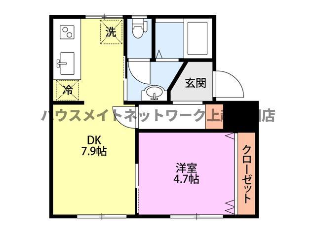 ファーストクラス桜(1DK/1階)の間取り写真