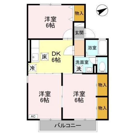 セジュール清栄(3DK/1階)の間取り写真