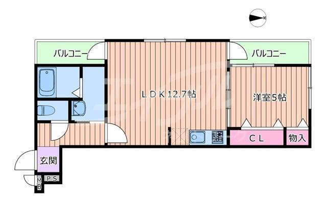 フジパレス瑞光II番館(1LDK/1階)の間取り写真