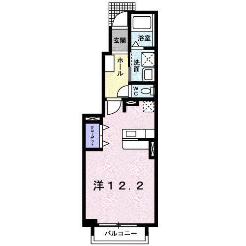 ライジングサン(ワンルーム/1階)の間取り写真