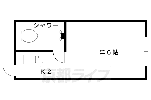 粟津ハイツ(1K/3階)の間取り写真