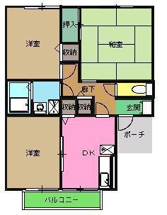 アルカンシェル(3DK/1階)の間取り写真