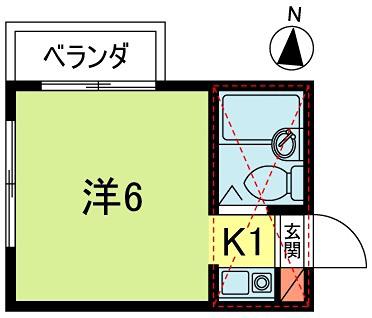 メゾンアゼリア(1K/2階)の間取り写真