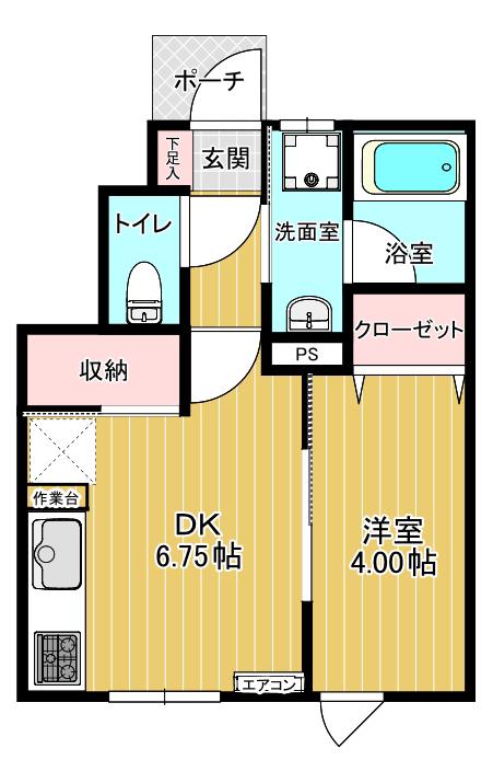 ル・リオン A(1DK/1階)の間取り写真