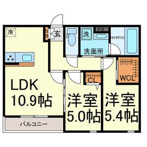 SUN LIFE IN 桑名(2LDK/1階)の間取り写真