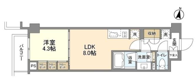 プレジリア柿の木坂(1LDK/3階)の間取り写真