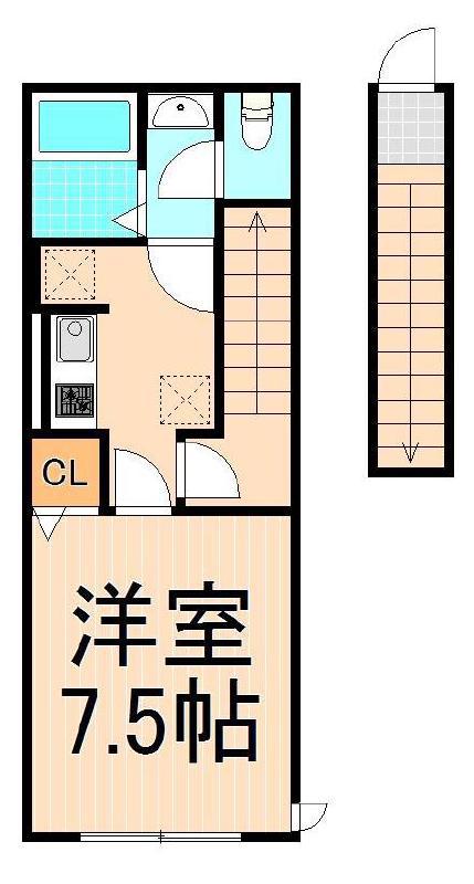 メゾン東山(1K/2階)の間取り写真