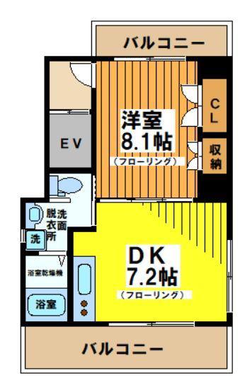ACT SOHO KEIO笹塚(1DK/8階)の間取り写真
