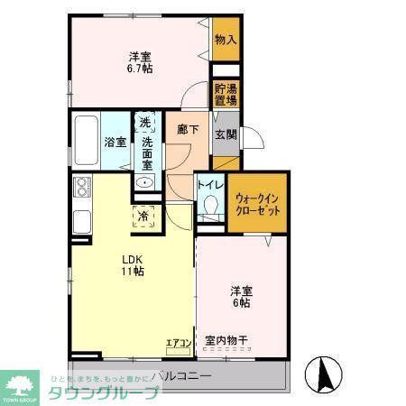 ルーエA(2LDK/2階)の間取り写真