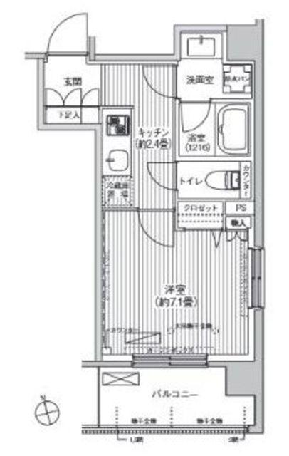 CIELLE自由が丘 シエール自由が丘(1LDK/1階)の間取り写真