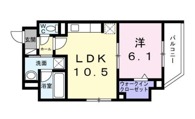 スカイノッツ北赤羽(1LDK/2階)の間取り写真
