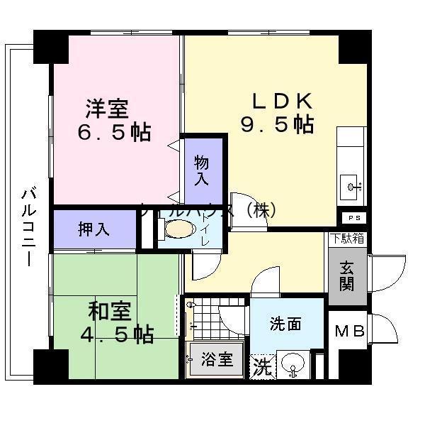 パストラルクール(2LDK/4階)の間取り写真