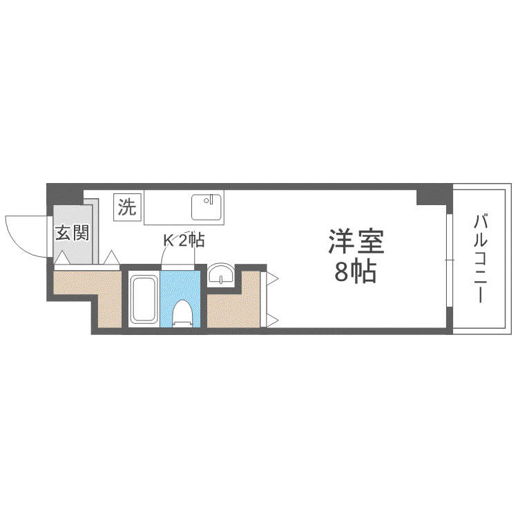 メゾンドブーケ円山(1K/3階)の間取り写真
