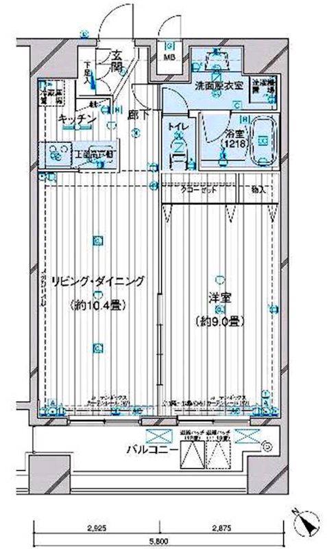 メインステージ王子(1LDK/12階)の間取り写真