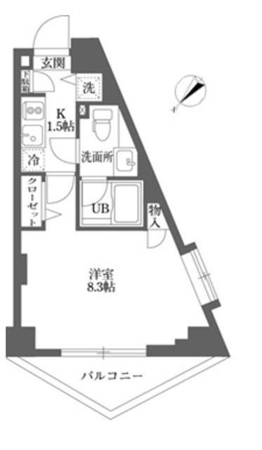 ムーブメンツ西早稲田(1K/9階)の間取り写真