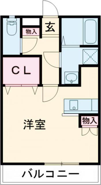 ビネンブルフ II(ワンルーム/1階)の間取り写真