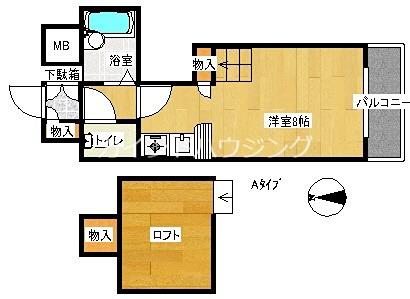 コスモレジデンス北加賀屋II(1K/1階)の間取り写真