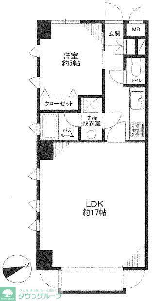 メルビケイ(1LDK/4階)の間取り写真