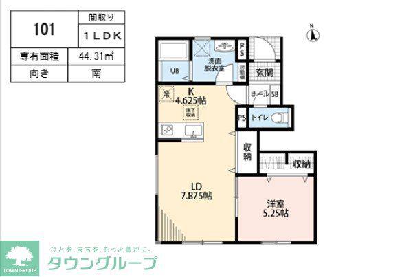 リーブルファイン上花輪(1LDK/1階)の間取り写真
