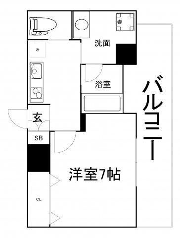 LAVART森ノ宮(1K/4階)の間取り写真