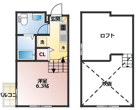 CHALET船橋本町(ワンルーム/1階)の間取り写真
