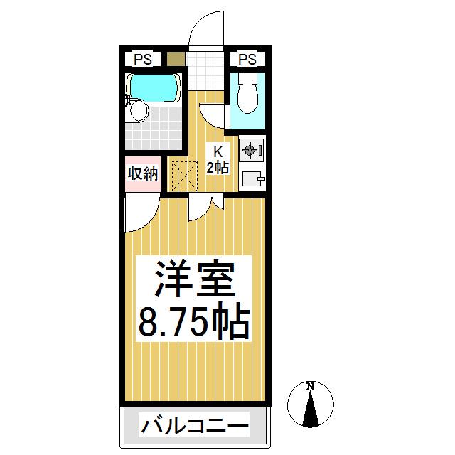 ヴィトリエ三好町(1K/3階)の間取り写真