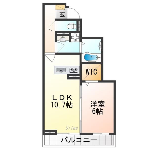 LEGALO伏見(1LDK/2階)の間取り写真